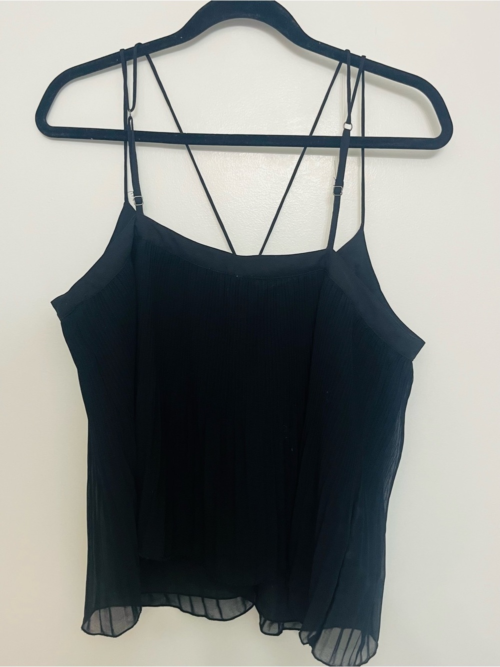 Hollister Black Double-Strap Pleated Cami